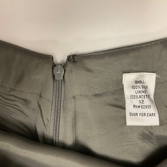 New Image Two-Piece Gray Corset Sweep Train Silk Womens Sz 10 Formal Dress Prom - Picture 16 of 16